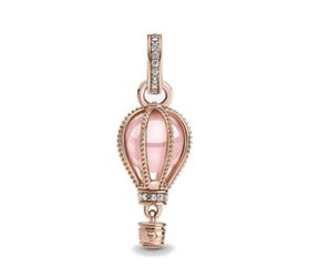 Rose Gold And Pink Hot Air Balloon Charm Dangle