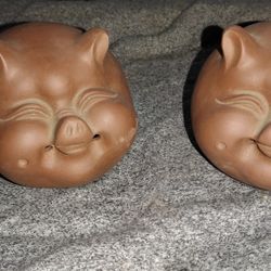 Pig Face Book Ends Or Weights 