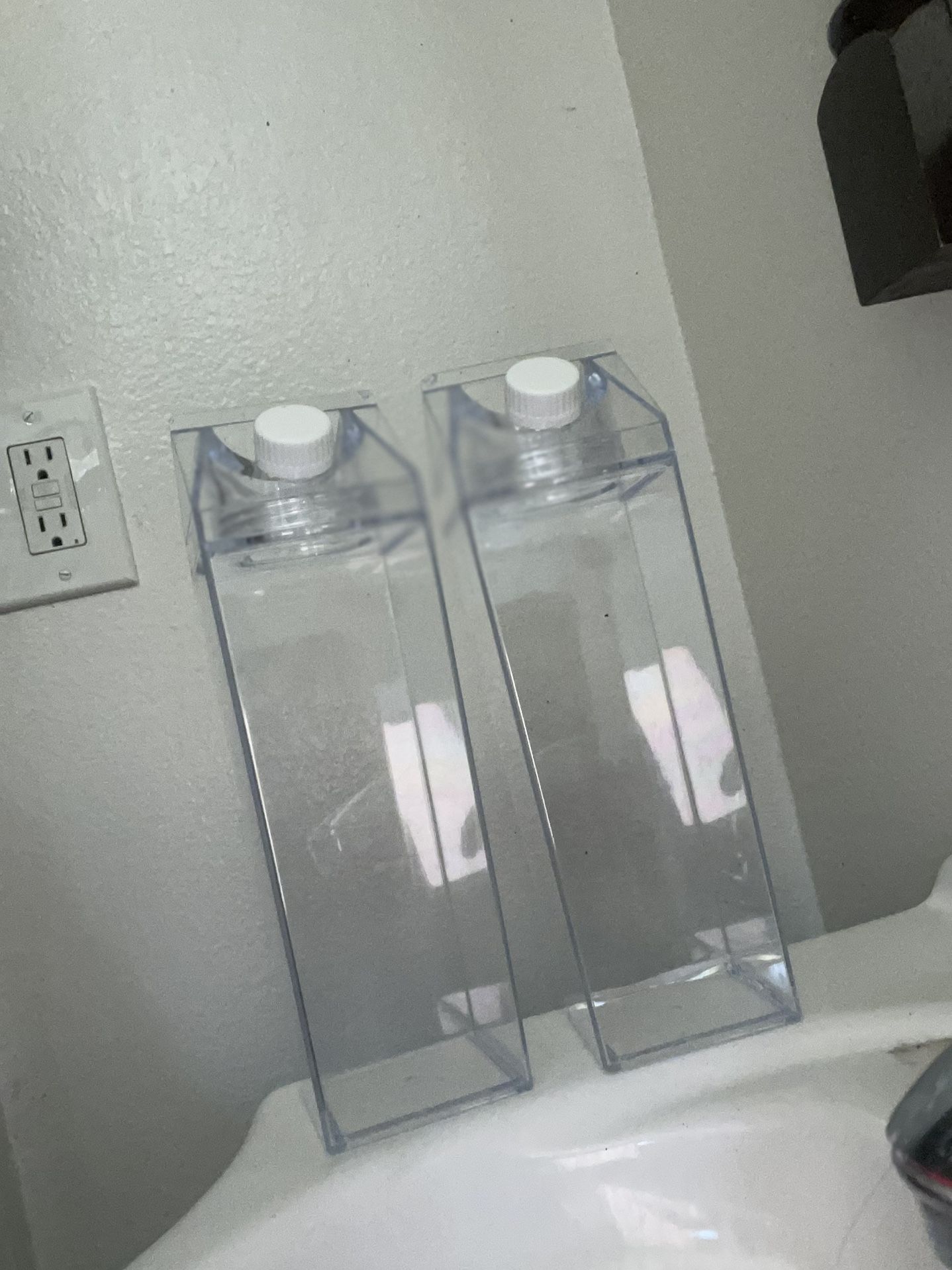 2 CLEAR MILK CARTONS 