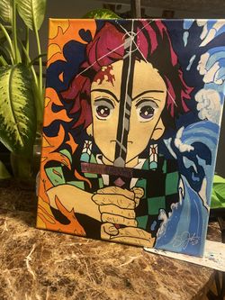 Hand painted tanjiro painting