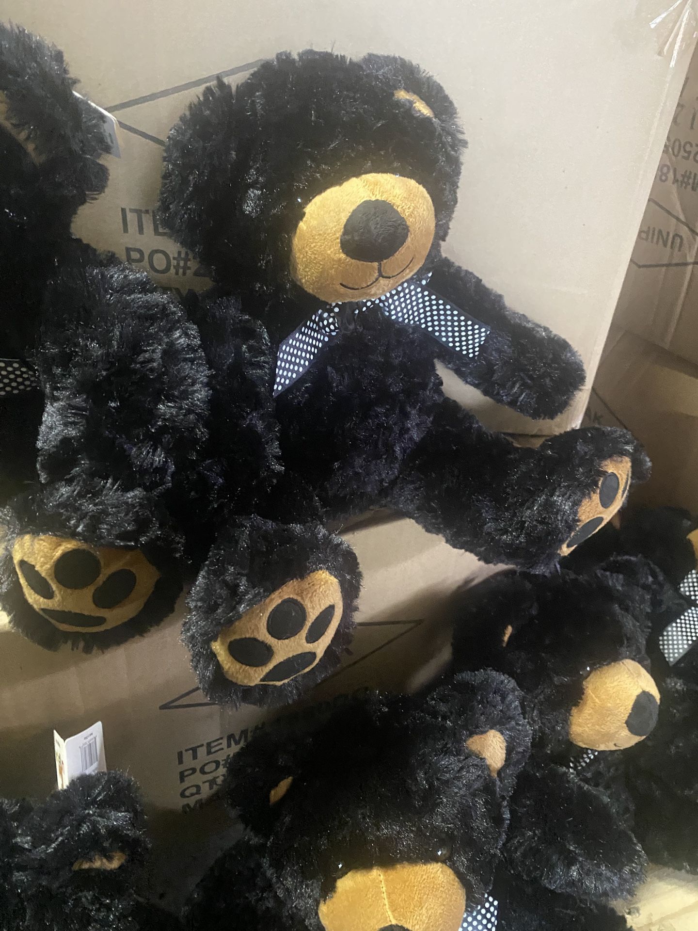 New Unipak Stuffed Animal Black bear 14 Inches Big