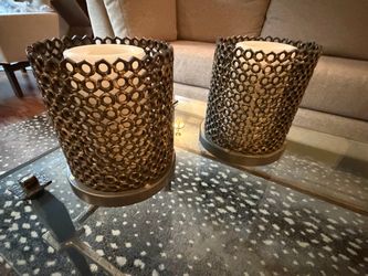 Metal Hex Nut Candle Holders Set of 2