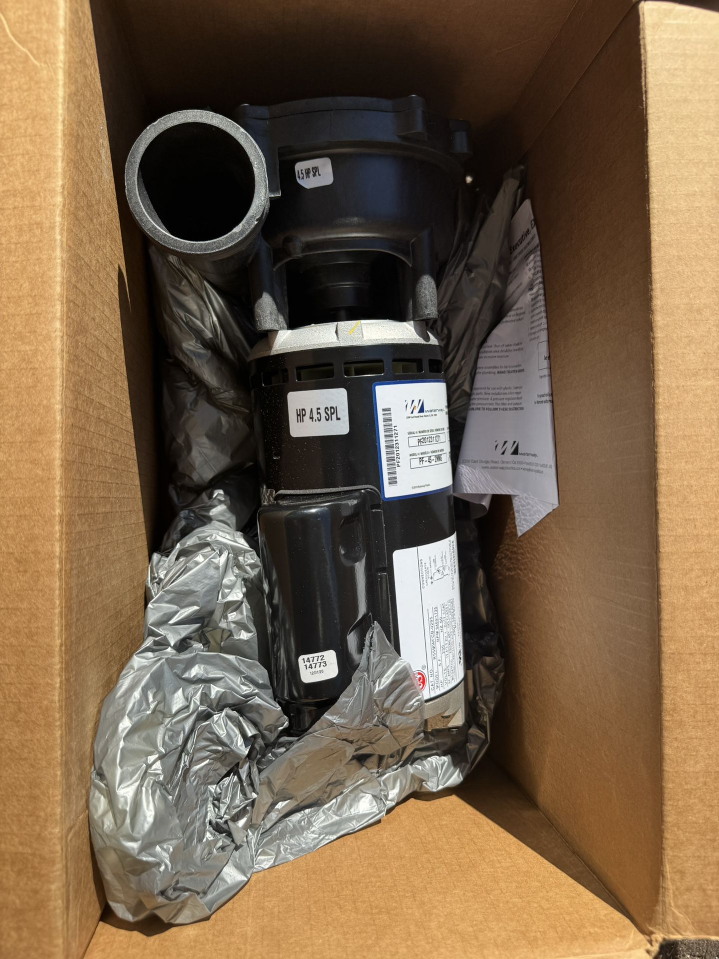 New Hot Tub Pump Motor