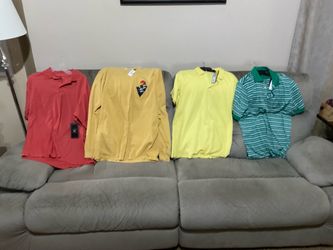 4 Brand new men’s casual shirts size L (long sleeve is XL)