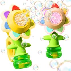 2 Pack Rechargeable Flower Bubble Guns 