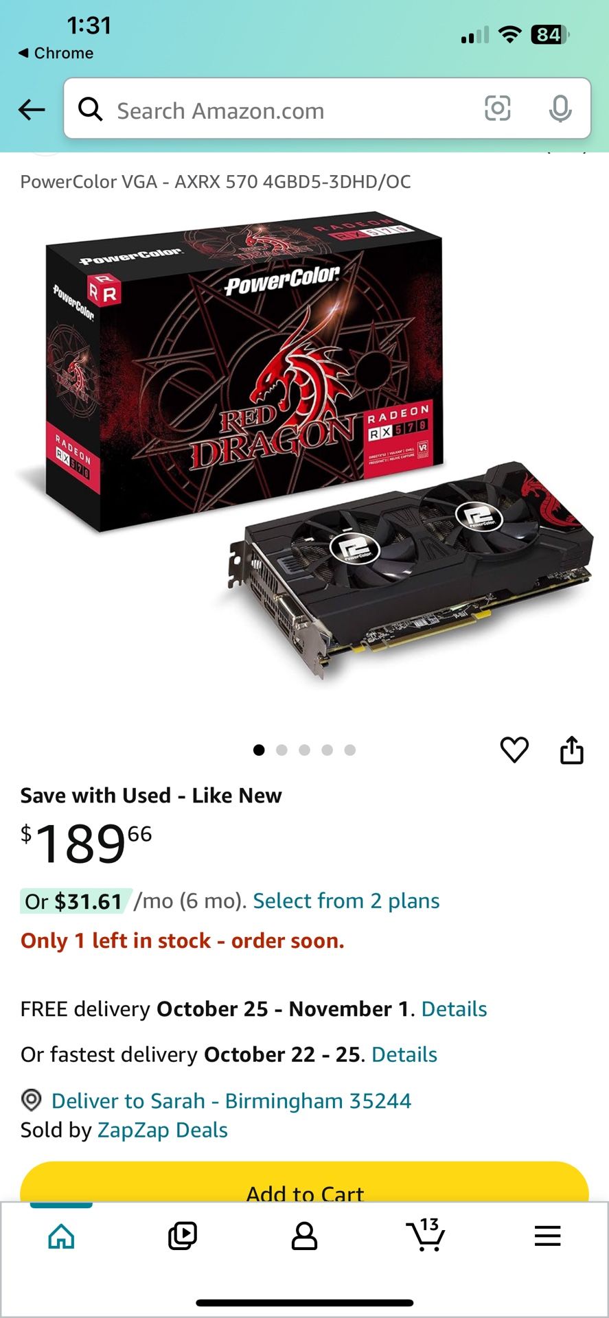 Powercolor AXRX 570 Graphics Card