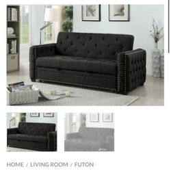 Dark Gray Futon Sofa With Pullout 