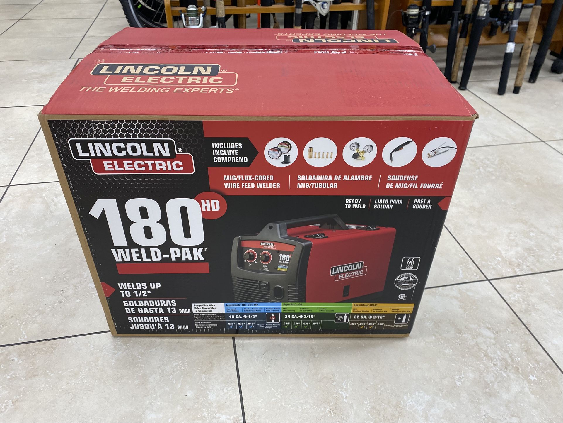 Lincoln Electric 180HD WELD-PAK Welder MIG Flux-Core Wire Feed K2515-1 New
