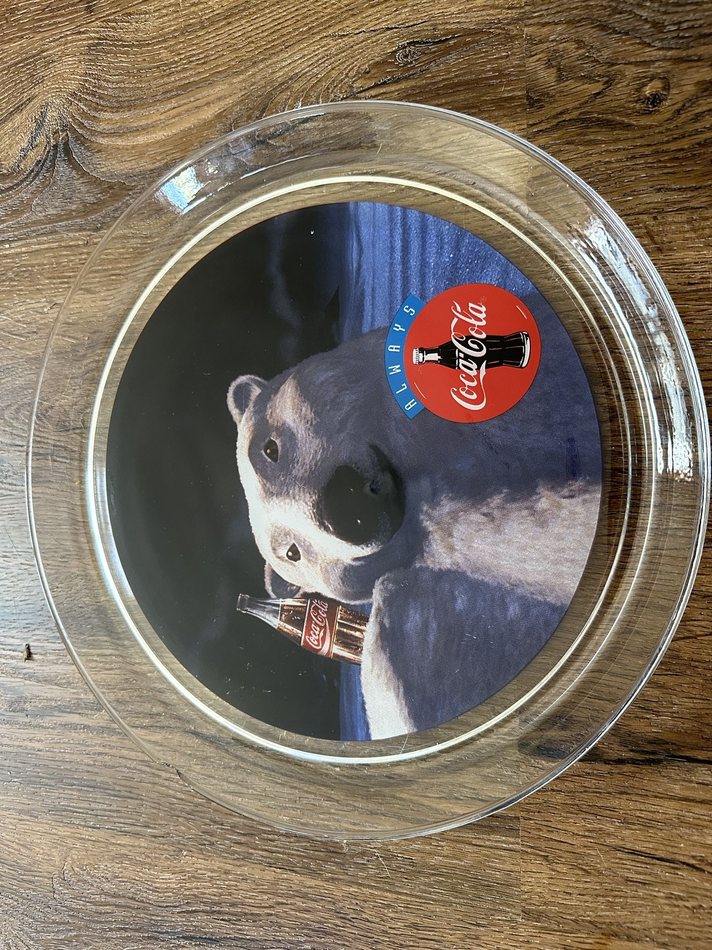 1995 Coca-Cola Bear Glass Platter