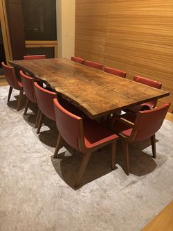 Massive Live Edge Solid Wood Dining Table – 9ft Statement Piece