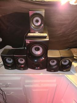 ACOUSTIC BLUETOOTH SURROUND SOUND SYSTEM..BLUETOOTH SUB SPEAKERS WORKS GREAT ..3 OF SURROUND SOUND SPEAKERS DONT WORK WELL...