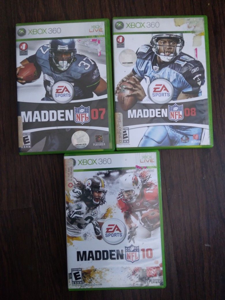 Lot Of 3 Xbox 360 Madden Video Games