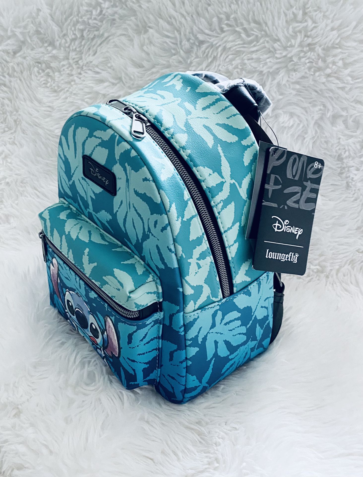 Disney Lilo & Stitch Blue Tropical Leaves Mini Backpack