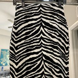 White and black zebra print skirt size small
