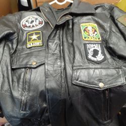 Black Leather Army Jacket