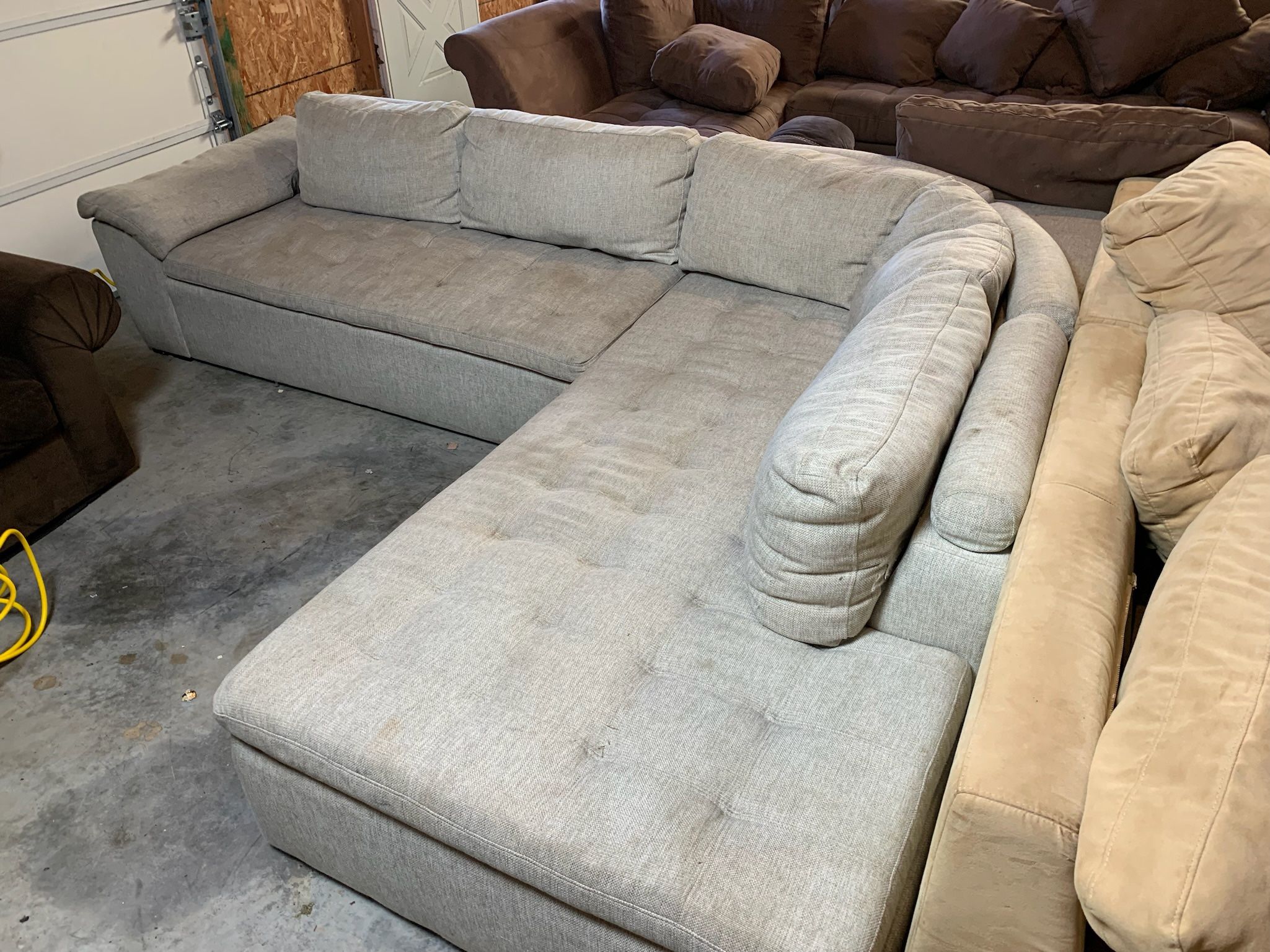Off White L Shaped Sectional Couch “WE DELIVER”