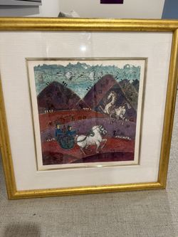 Chinese ink wash painting of horses by the artist John Chen. 