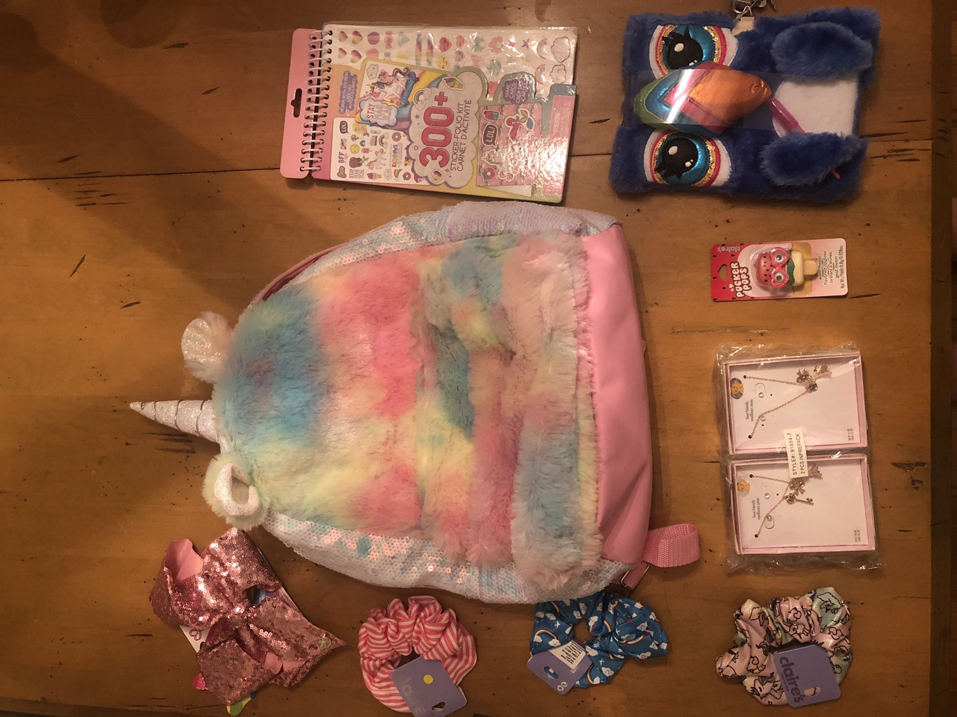 Claire’s Unicorn Backpack and Accessories