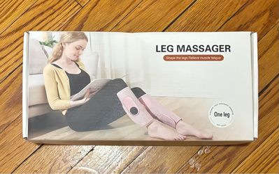 Portable Heated Air Compression Leg Massager – Rechargeable Single-Leg Wrap – New