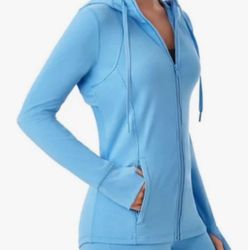 new Members Mark Ladies Everyday Moisture Wicking Full Zip Hooded Performance Jacket XL