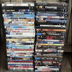 Lot of 66 DVD/blue ray movies ~ Great titles ~ Many factory sealed