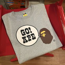 Bape - Go! Ape Dark Oatmeal Tee - Size Large - PreOwned