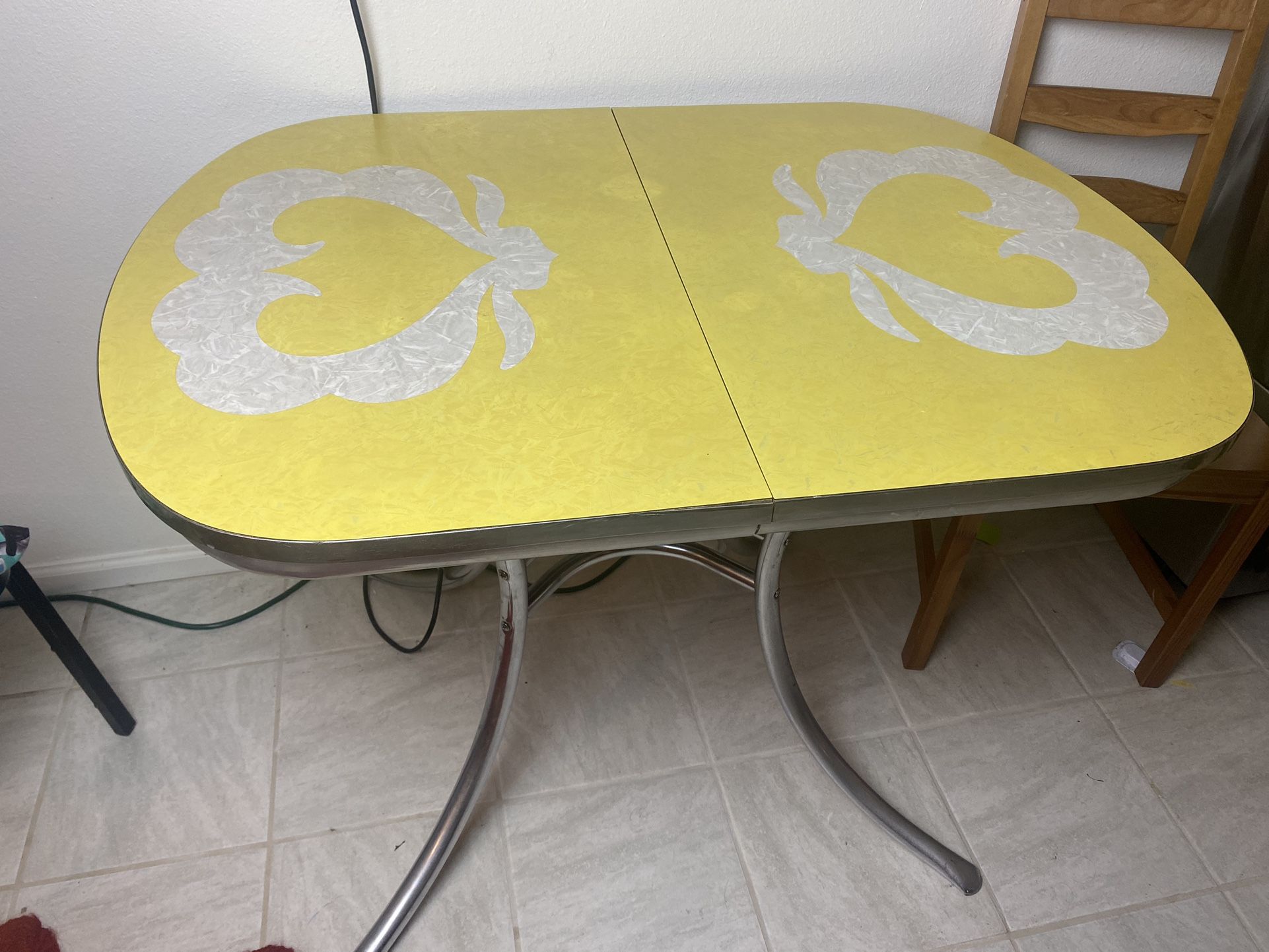 Vintage Retro Yellow Formica Table