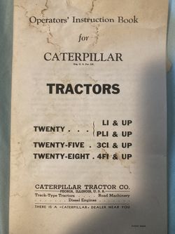 Caterpillars Operators Instructions Book 