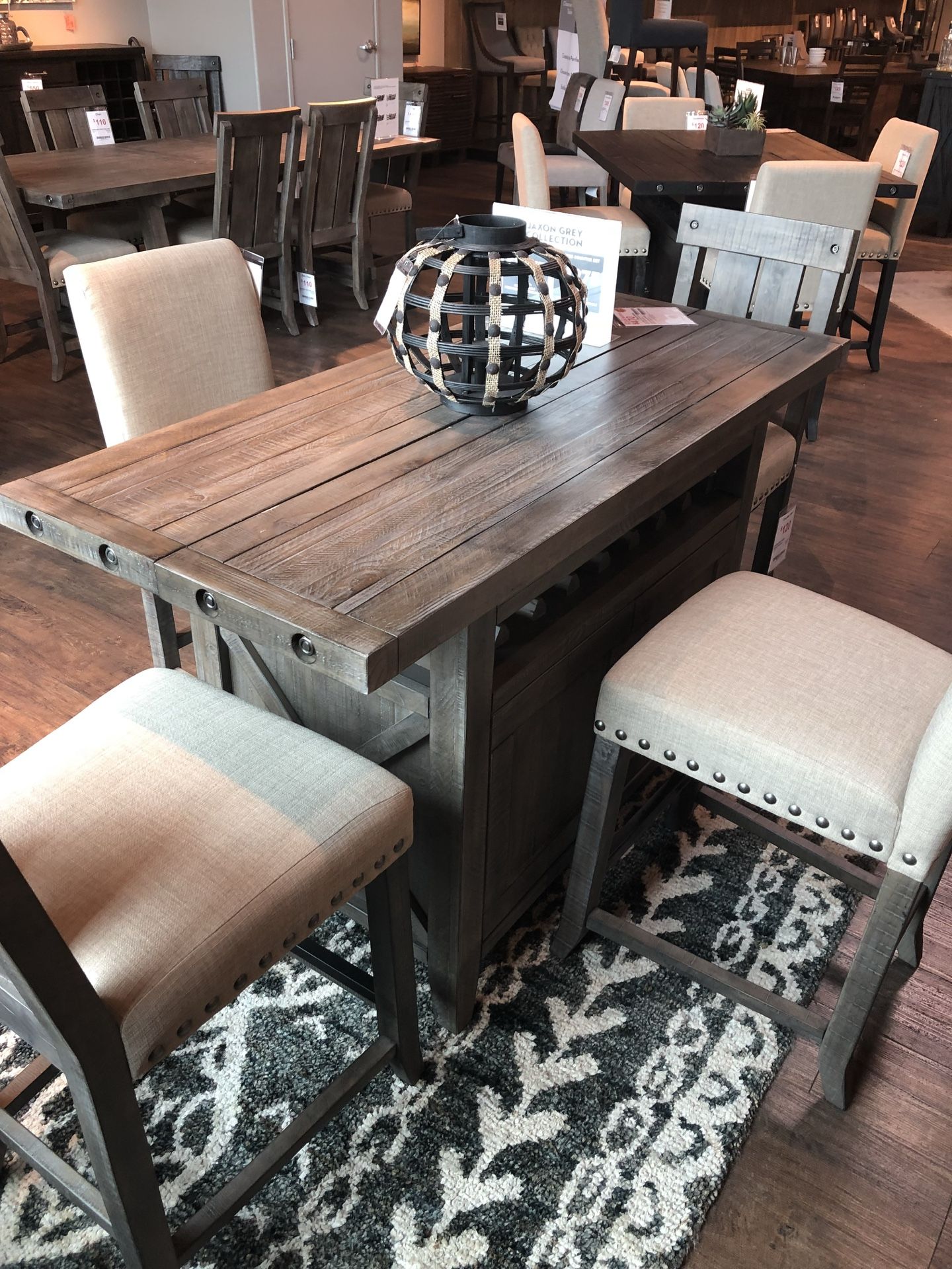 Jaxon Grey Extendable Dining Table w/ Wine Rack & Storage OBO
