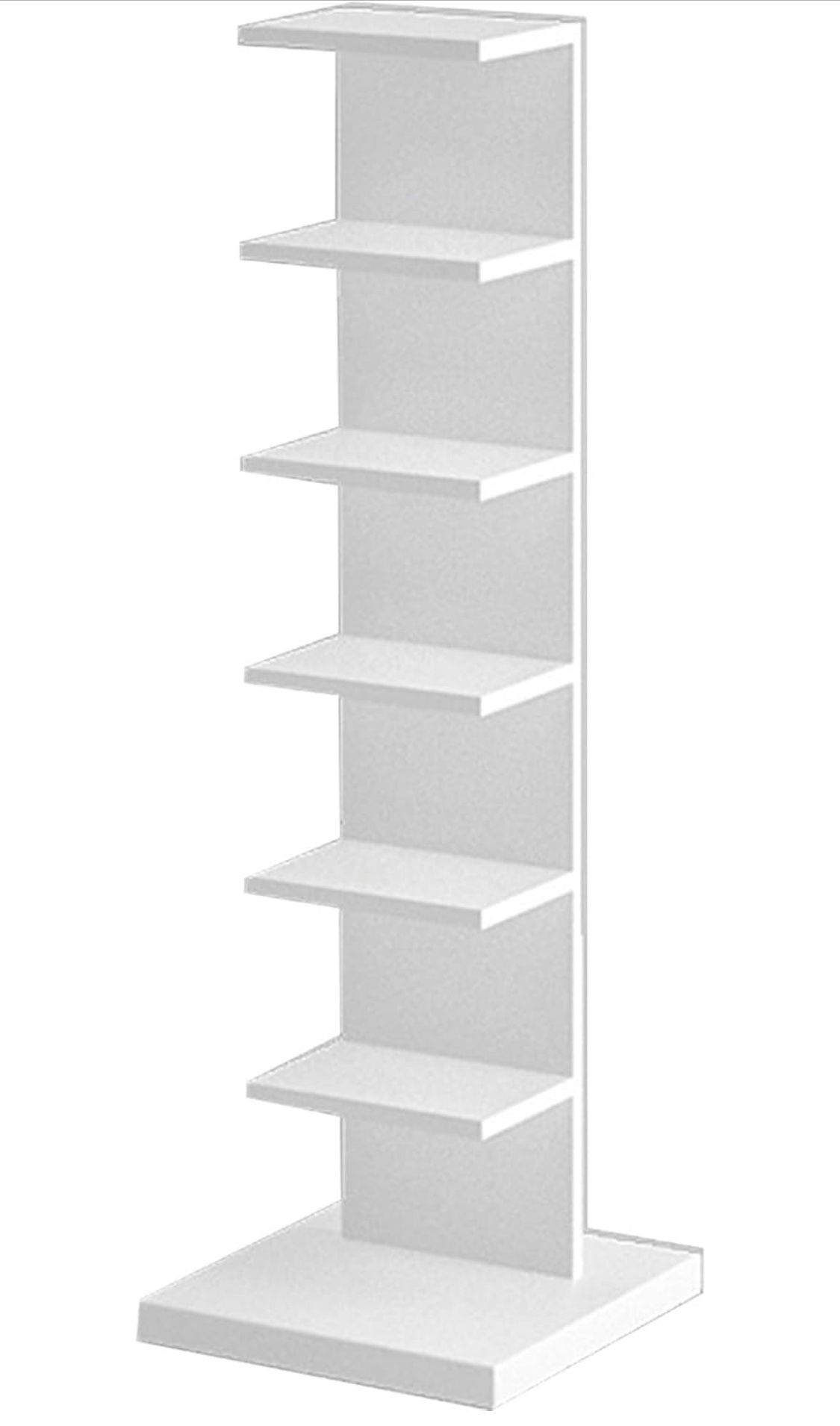 5-9 Tier Wood Standing Bookshelf Tower Invisible Bookshelf Standing Spine Book Tower Creative Corner Storage Rack with Thickened Base Bookcase for Hom