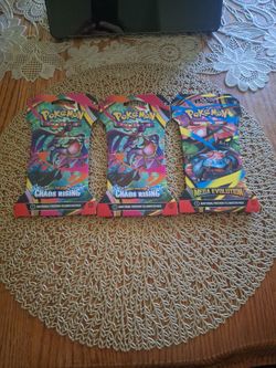 Pokemon Chaos Rising/Mega Evolution 3 Sleeved Packs Trading Card Game