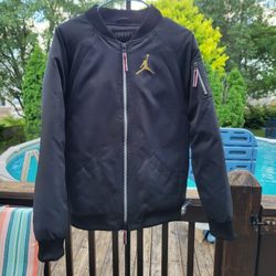 Nike Air Jordan Bomber Coat Jacket Black Jump Man Boys Large 