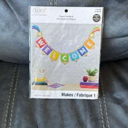 New 8 Foot Welcome Pencil Paper Garland
