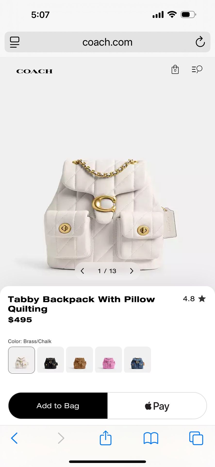 Tabby Backpack  Coach 