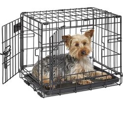MidWest  Double Door iCrate Dog Crate, Includes Leak-Proof Pan, Floor Protecting Feet, Divider Panel & New Patented Featu