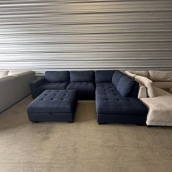 Sectional Couch With Storage Ottoman Delivery Available