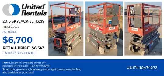 2016 Skyjack 19’ Scissor Lift