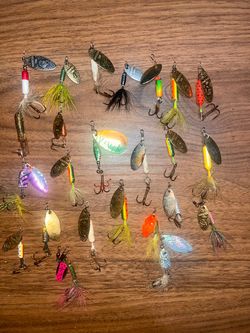 Lot of trout fishing lures