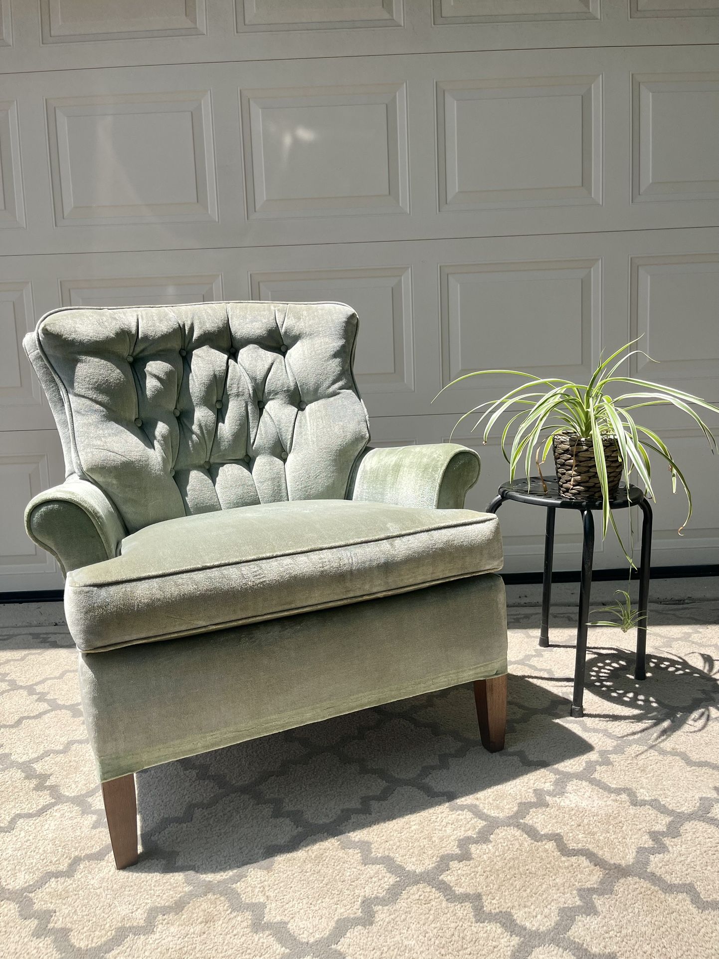 MCM Vintage Velvet Upholstered Chair