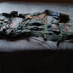 MILITARY ISSUE FLACK AND CARTRIDGE VEST 