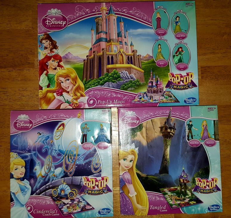 Disney Princess Pop-up Magic Castle Game, Cinderella's Coach Game & Tangled Game