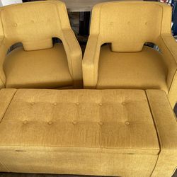 3 Piece Set Chairs And Ottoman 