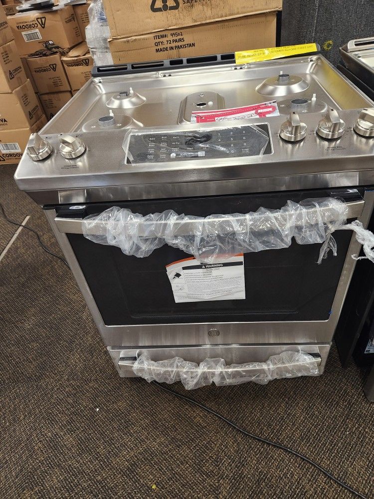 Amazing GE JGS760SPSS 30 Inch Gas Range Slide In With Convection Oven And Air Fryer