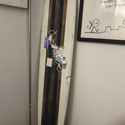 Wooden surfboard decor