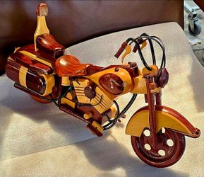 Handcrafted Wooden Motorcycle Model