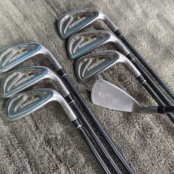 Nice Tommy Armour 855s Silver Scott 3-9 Iron Golf Club Complete Set w/ Graphite G Force 2 S-Flex