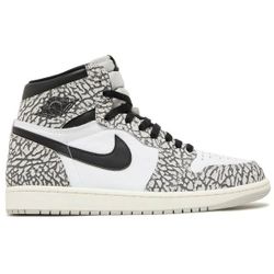 Nike Air Jordan 1 Retro OG High White Cement Elephant Print Leather DZ5485-052