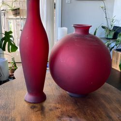 Red  Vases 22" High