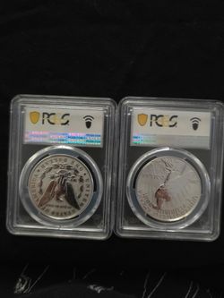 2023 -S 2 Silver coin set Morgan&Peace Dollar Reverse Proof
