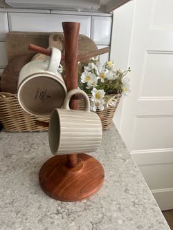 Hearth and Hand wood mug stand $12
